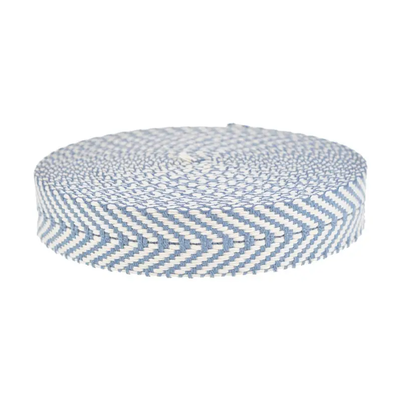 COTTON WEBBING HERRINGBONE BLUE/ECRU Top-Angebot