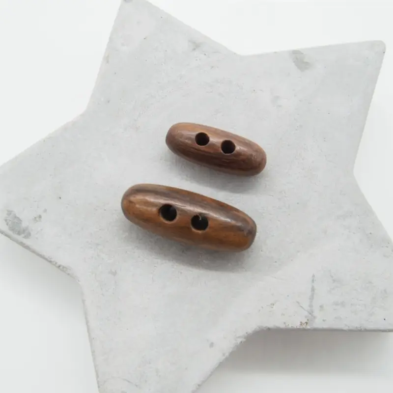WOODEN TOGGLE BUTTON DARK BROWN Garantierte Lieferung