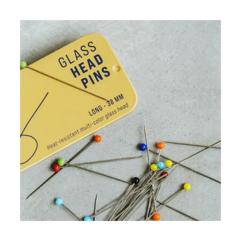 GLASS HEAD PINS 38 mm (100 pc) Echt