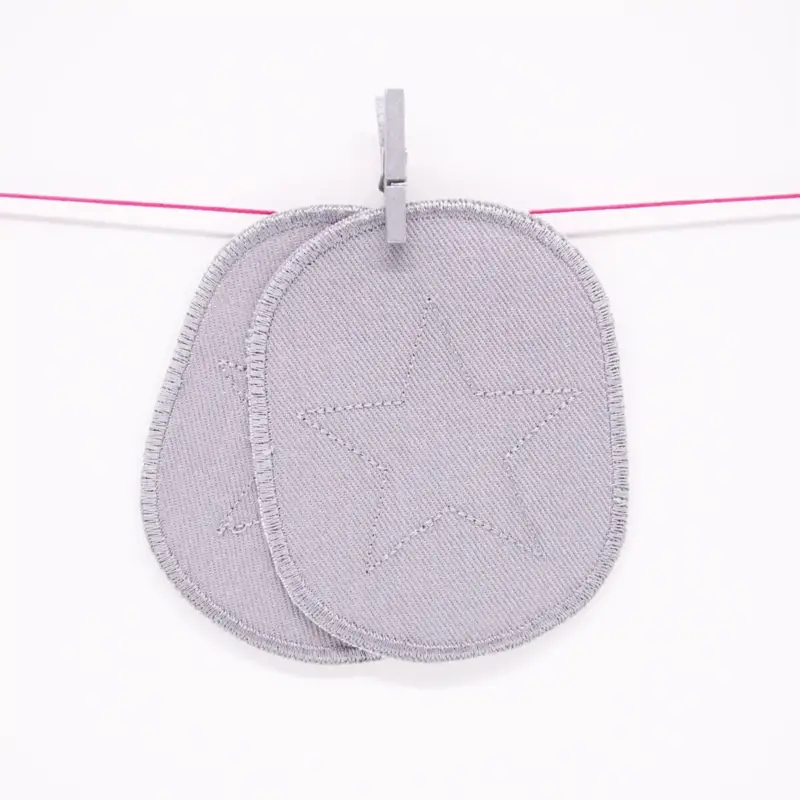 KNEE PATCHES ORGANIC DENIM STARS GREY (2pcs.) Zertifiziert