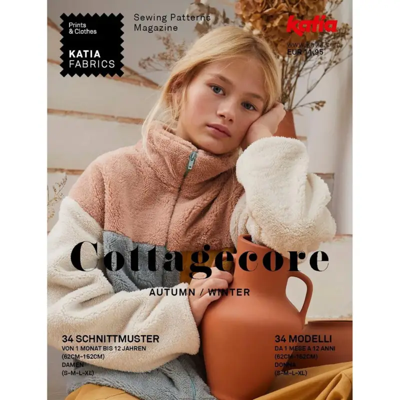 KATIA COTTAGECORE A/W 22/23 SEWING PATTERNS MAGAZINE DE/IT Versand Am Gleichen Tag