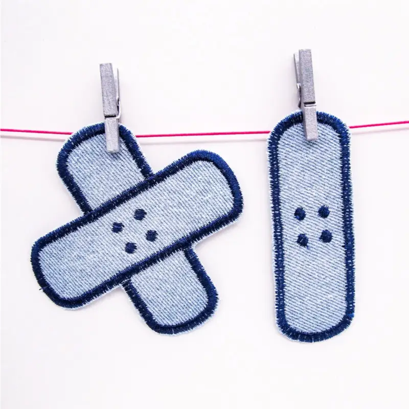 EMBROIDERED PATCH SET BAND AID DENIM (2pcs.) Markenware