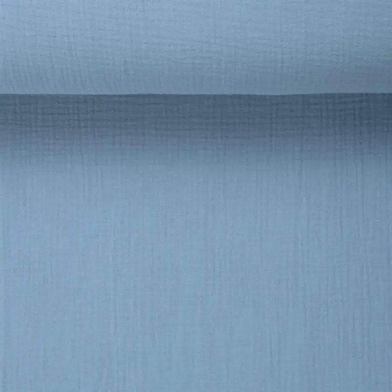 Abverkauf ORGANIC DOUBLE GAUZE BASIC STORM BLUE