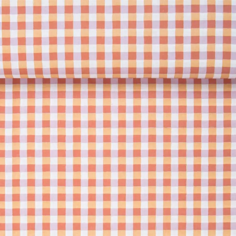 POPLIN VICHY PEACH/LILAC Begrenztes Angebot