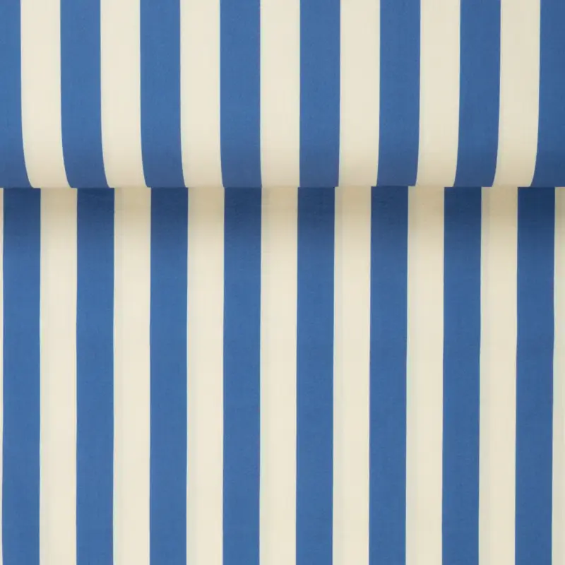 Neu Im Sortiment POPLIN VERTICAL INDIGO/CREAM