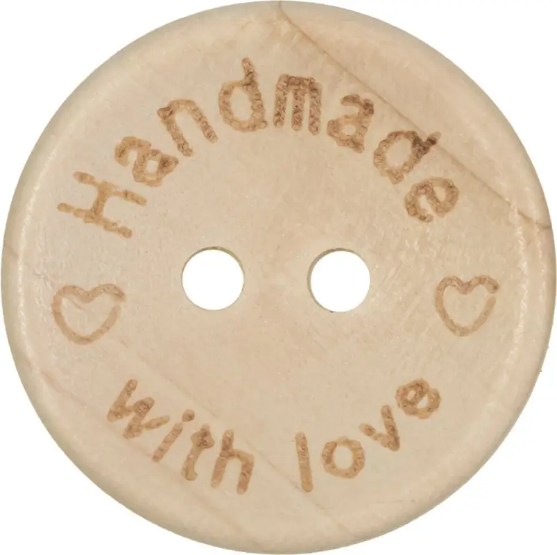Top-Angebot Holzknopf "Handmade with Love" 20mm