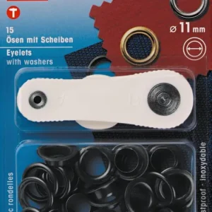 Ösen mit Scheiben * Prym * 11mm * brüniert schwarz Nur Heute