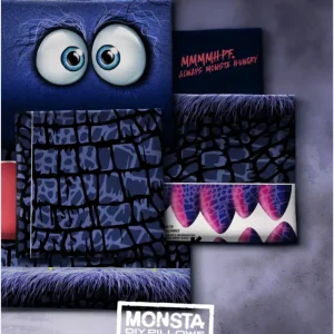 Kissen Panel "Monsta Pillows" by Thorsten Berger - dunkelblau Preisknaller
