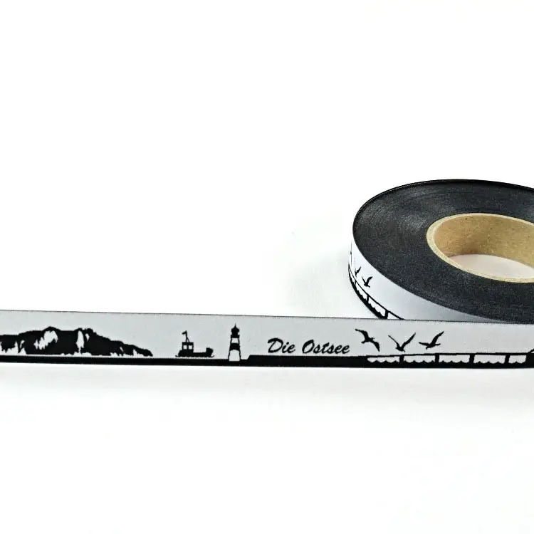 Direktkauf Webband Meine Heimat Skyline DIE OSTSEE schwarz/weiss
