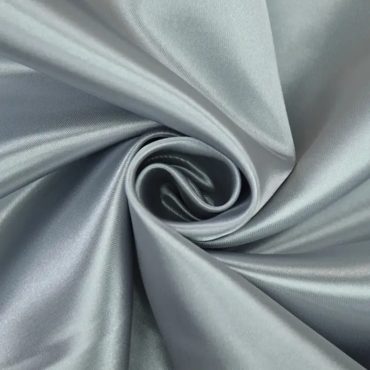 Polyester-Satin silbergrau Neue Ware