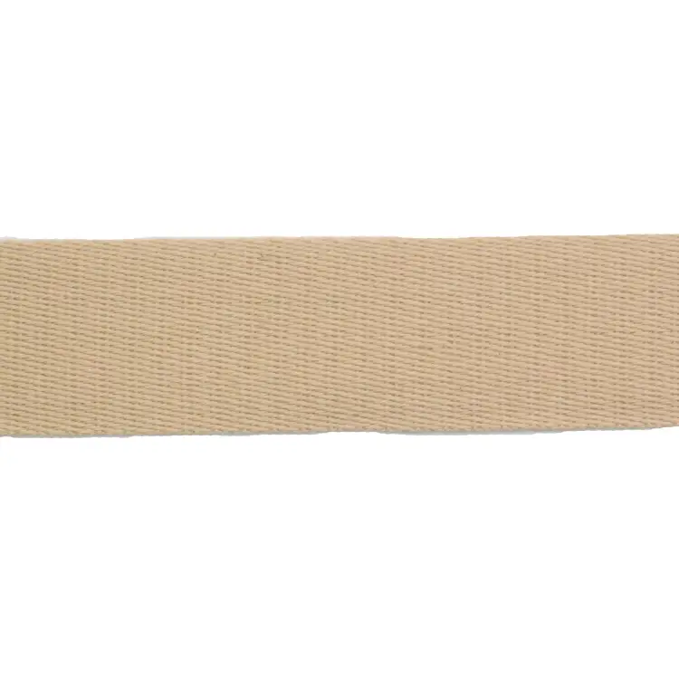 Baumwoll-Gurtband uni beige 38 mm Neu