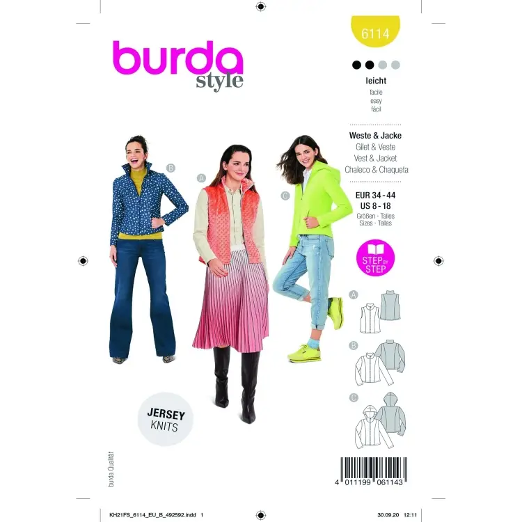 Schnittmuster Jacke und Weste, Burda 6114 Must-Have