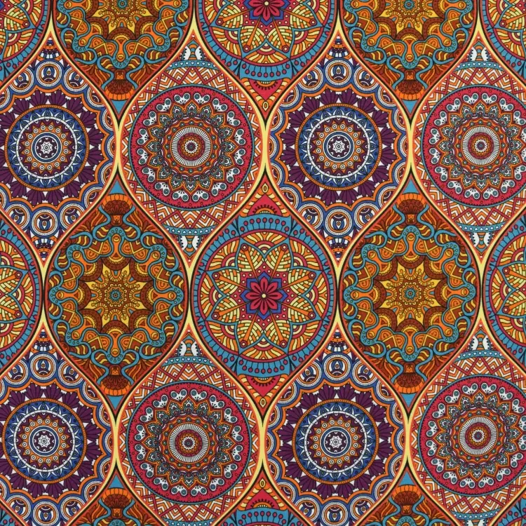Dekostoff Canvas Orient Mandala, gelb multicolor Nur Für Kurze Zeit