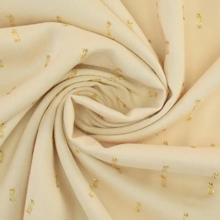 Echt Viskosestoff Golden Glamour, creme
