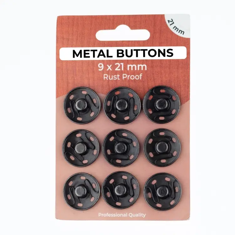 9 Annähdruckknöpfe, 21 mm, anthrazit Sichere Zahlung