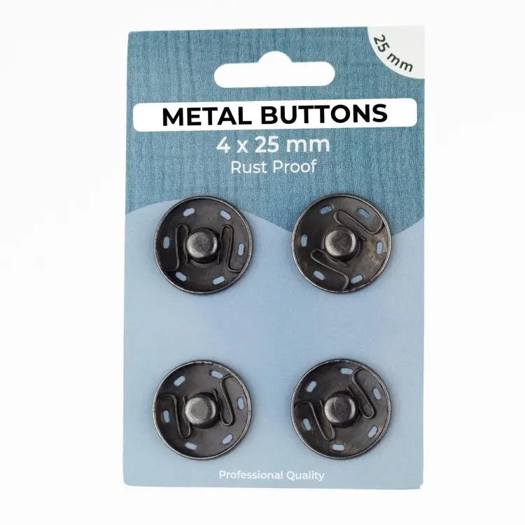 4 Annähdruckknöpfe, 25 mm, anthrazit Sofort Bestellen