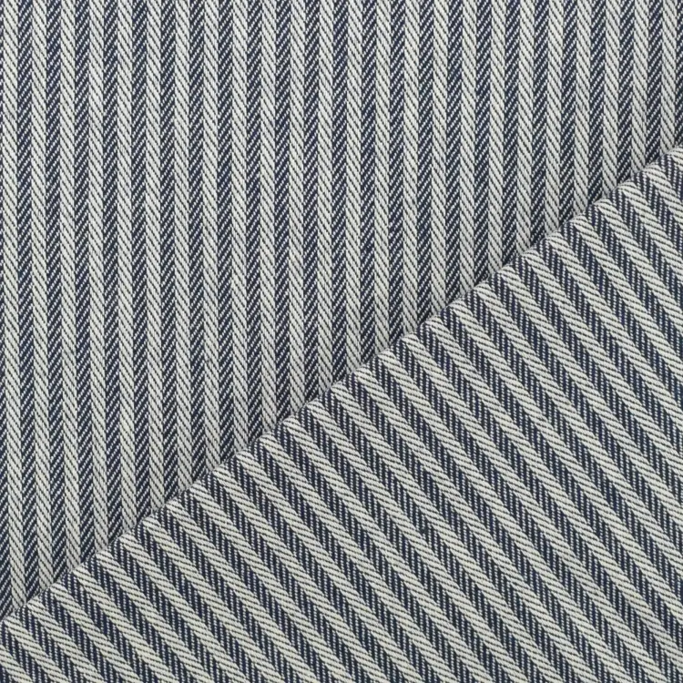 Dekostoff Jacquard Doubleface Dobby Streifen, marineblau Bestseller