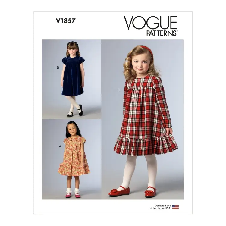 Schnittmuster Vogue 1857 Kinderkleid Gr. 92-116 Versand Am Gleichen Tag