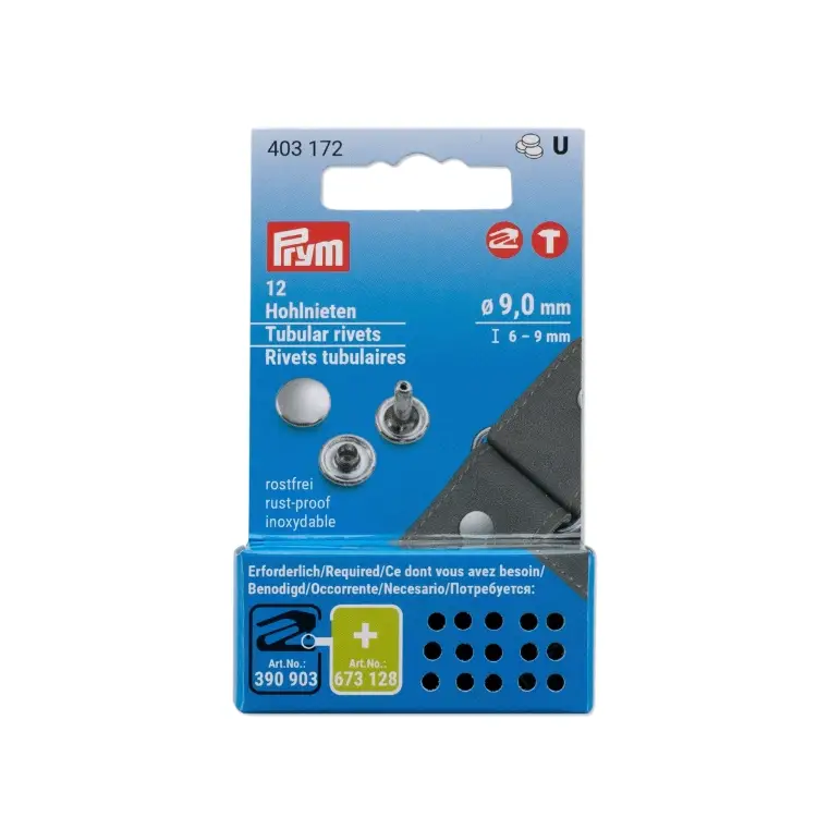 12 Hohlnieten, 6-9mm, silber Must-Have