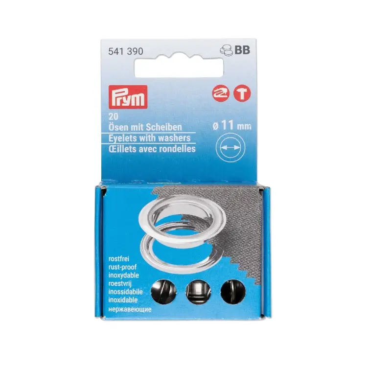 Sale 20 Ösen und Scheiben, 11 mm, silber