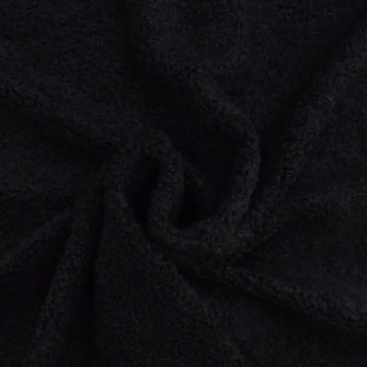 Günstig Feinstrick Bouclé uni, schwarz