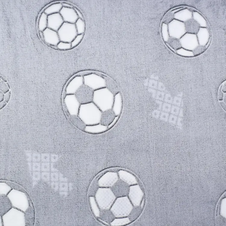 Preiswert Wellnessfleece Glow in the Dark Fußball, hellgrau