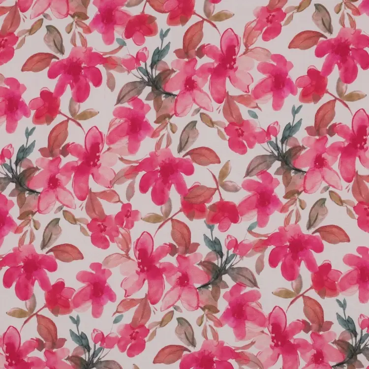 Must-Have Viskosestoff Flowers, wollweiß