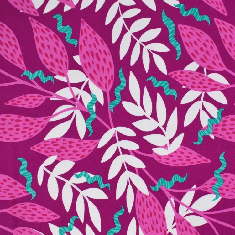 French Terry angeraut Leaf Dream, magenta Letzte Chance
