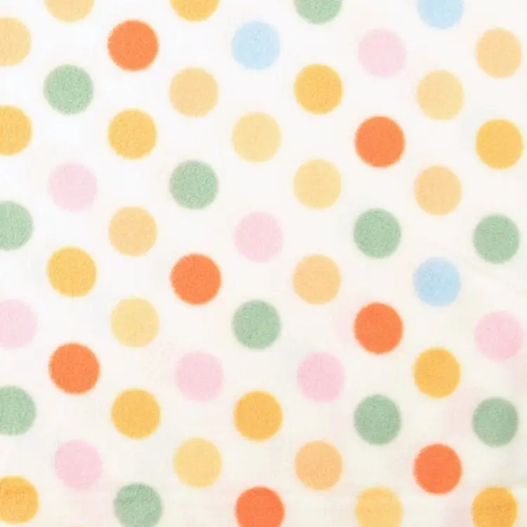 Geprüft Fleece Antipilling Dots, wollweiss - orange