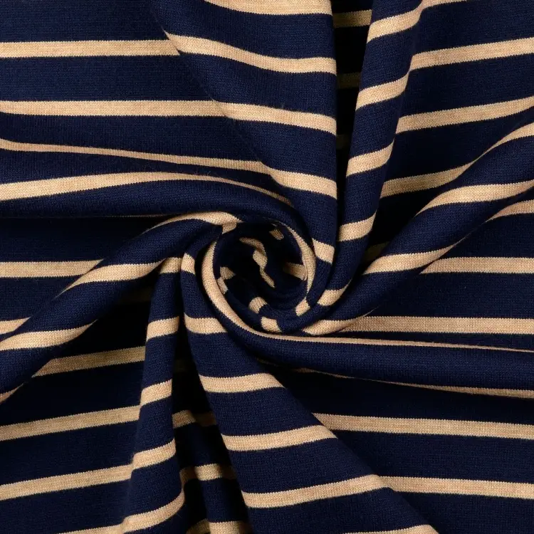 Echt Feinstrickstoff Doubleface Stripes, marine