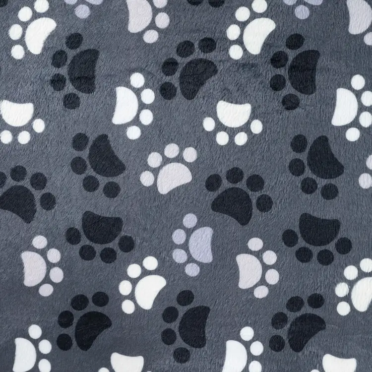 Wellnessfleece Pfoten, grau Bestpreis