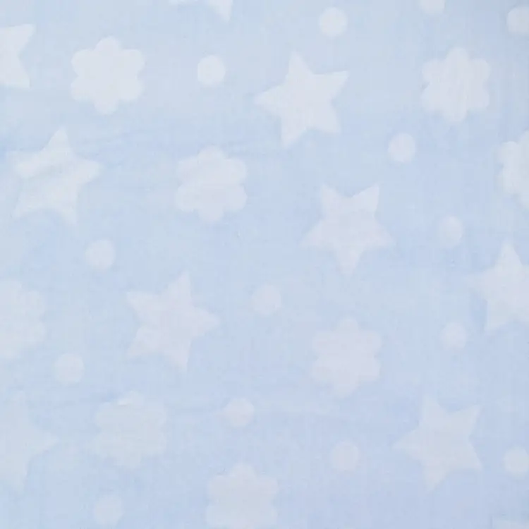 Zertifiziert Wellnessfleece Flowers and Stars, hellblau