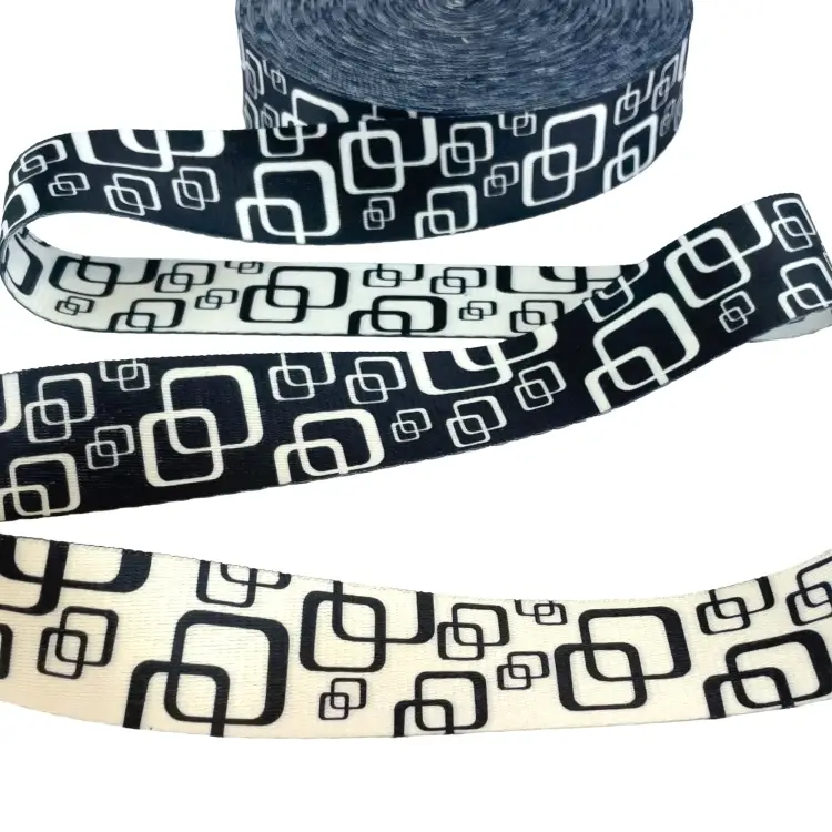 Gurtband Doubleface Black and White 40 mm Retro Cubes Abverkauf