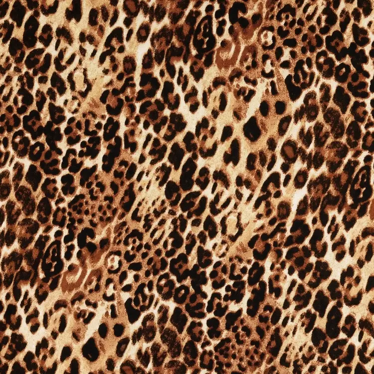 Viskose Satin Leo Fever, braun Preiswert
