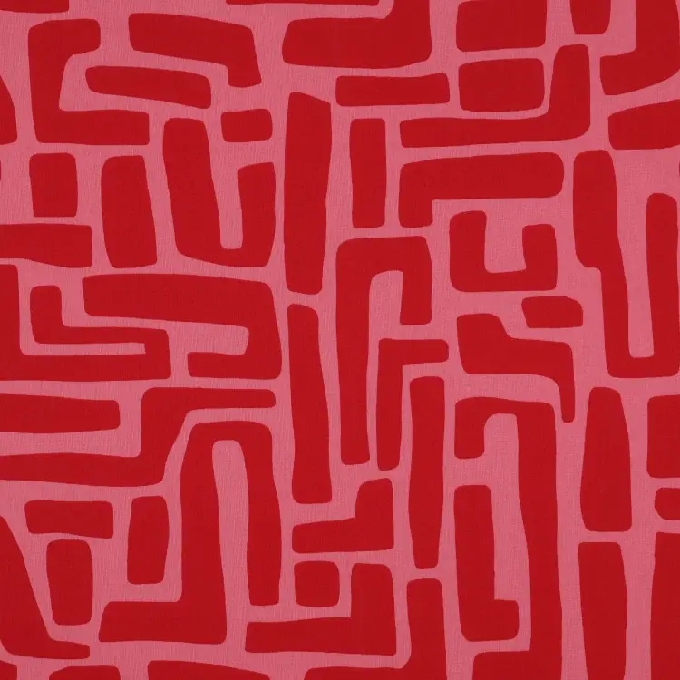 Kracherpreis Beschichtete Baumwolle Abstract Shapes, rot