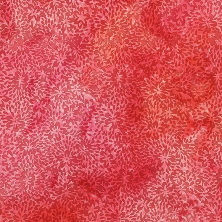 Top-Angebot Viskose Popeline Batik Blossom, rot