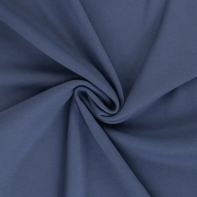 Feinrippbündchen 45 cm, jeansblau Zertifiziert
