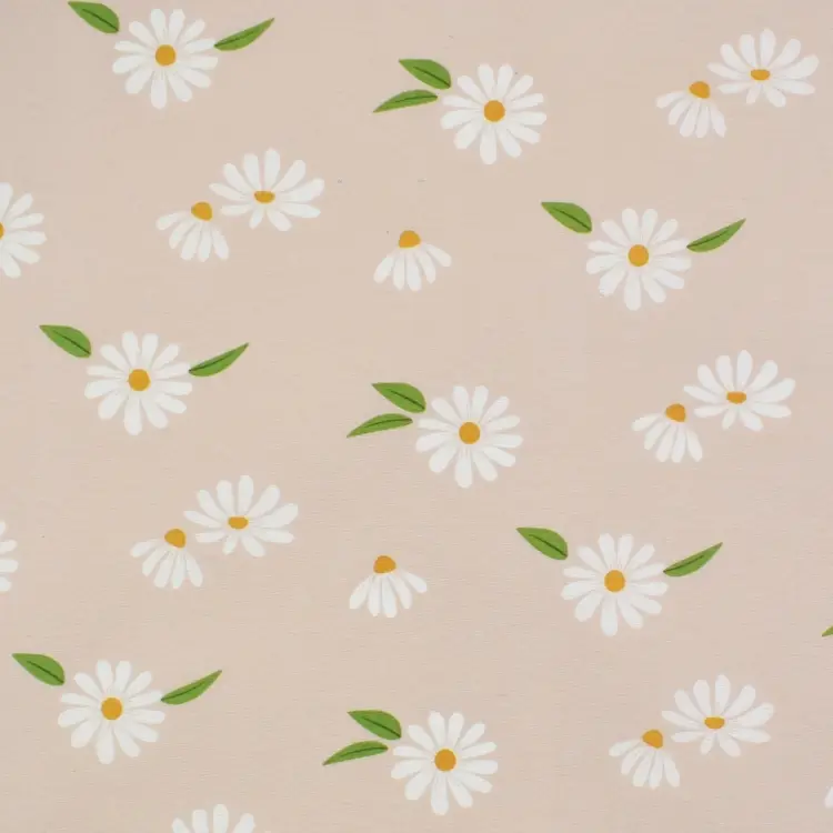 Highlight Beschichteter Dekostoff Ottoman Daisys, beige