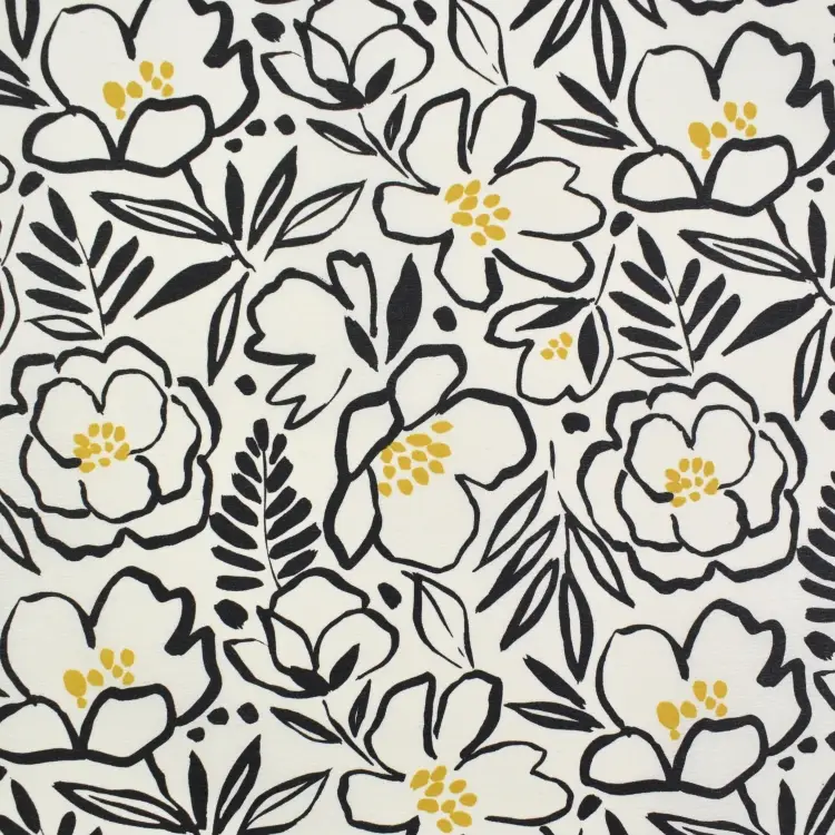 Beschichteter Dekostoff Ottoman Flower Lines, creme Knallerangebot