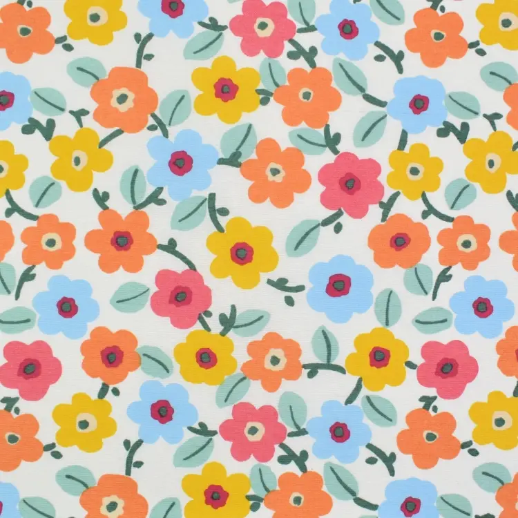 Markenware Beschichteter Dekostoff Ottoman Flower Love, weiß