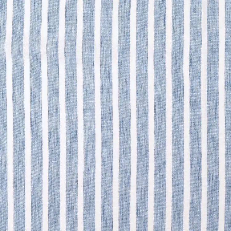 Sonderaktion Polyesterstoff Leinen Look Stripes Melange, blau