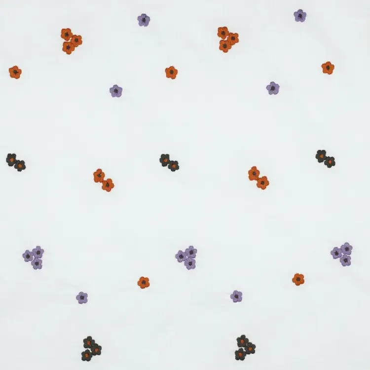 Heißes Angebot Baumwoll Voile Stickerei Flowers, weiß