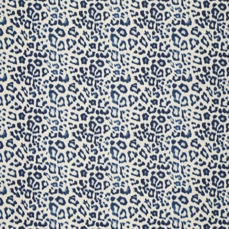 Viskose Leinen Leo Spots, blau Bestpreis