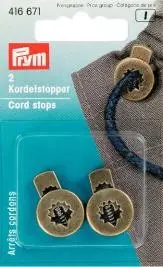 Prym 2 Kordel Stopper Kordelstopper rund altmessing Letzte Chance