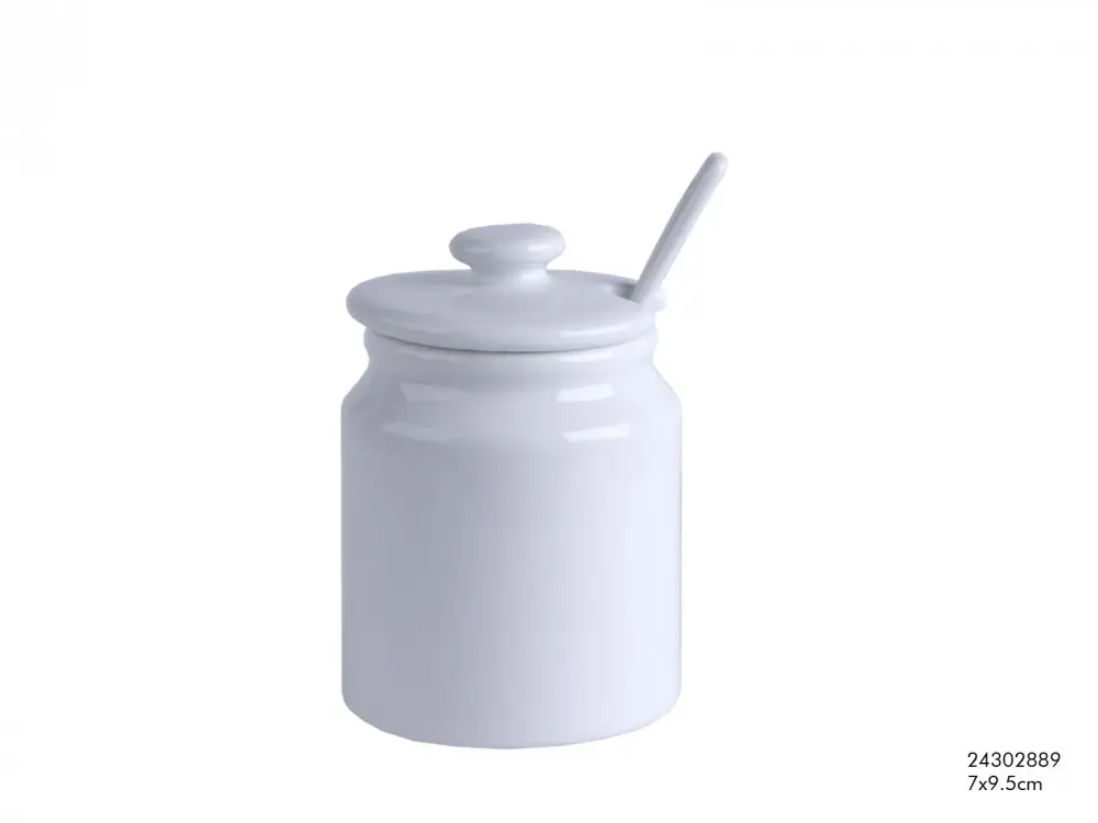 Zuckerdose mit Deckel und Löffel H:11cm Sonderangebot