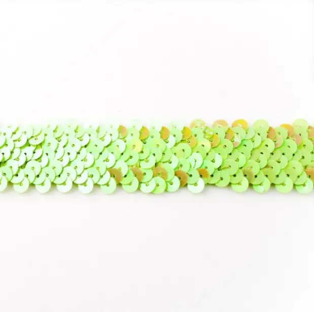 Meistverkauft Gummi Pailletten grün Breite: 3cm