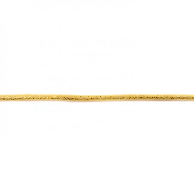 Must-Have Kordel Velourleder Glitzer gelb Breite: 5mm