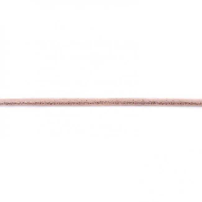Kordel Velourleder Glitzer rosa Breite: 5mm Echt