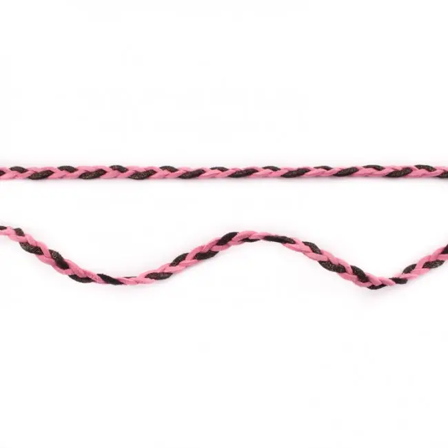 Sofort Bestellen Wildleder Imitat Band geflochten pink schwarz Glitzer Meterware Breite: 0,5cm