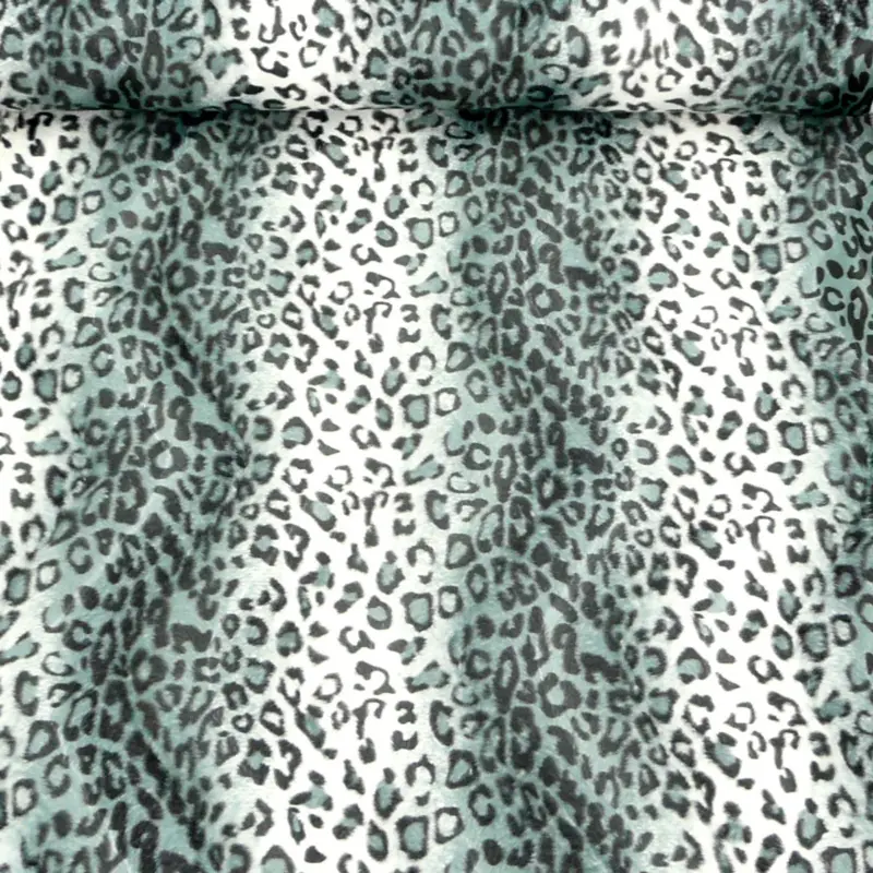 Plüsch Velour Fellstoff Fellimitat Leopard grau weiß Geprüft